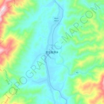 官庄畲族乡 topographic map, elevation, terrain
