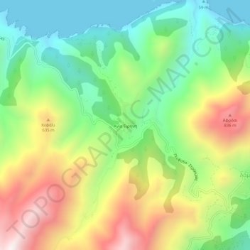 Agia Irini topographic map, elevation, terrain