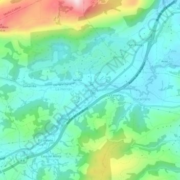 Pámanes topographic map, elevation, terrain