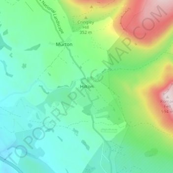 Hilton topographic map, elevation, terrain