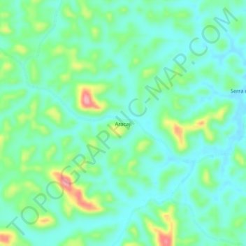 Aracaji topographic map, elevation, terrain
