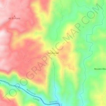 San Rafael topographic map, elevation, terrain