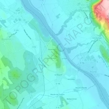 Quirieu topographic map, elevation, terrain