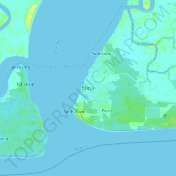 Brass topographic map, elevation, terrain