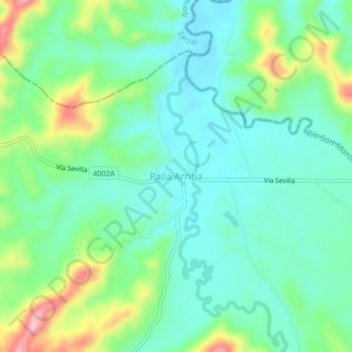 Paila Arriba topographic map, elevation, terrain