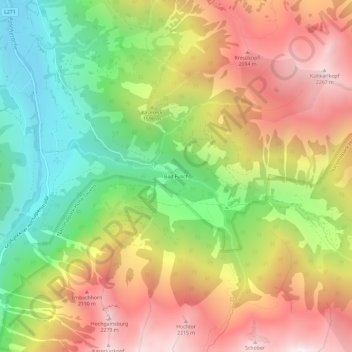 Bad Fusch topographic map, elevation, terrain