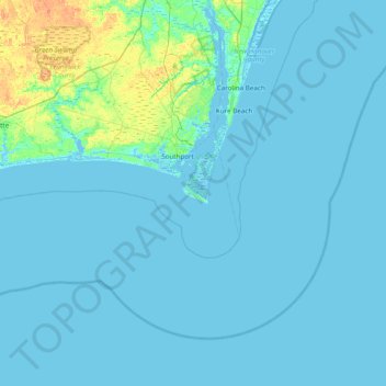 Bald Head Island topographic map, elevation, terrain