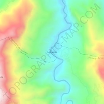 Cuxhuacan topographic map, elevation, terrain