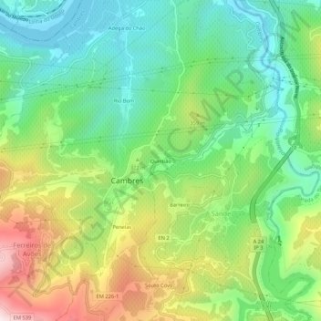 Quintião topographic map, elevation, terrain