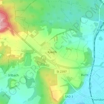 Kreith topographic map, elevation, terrain