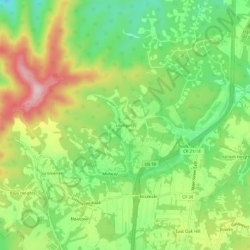 Lochgelly topographic map, elevation, terrain