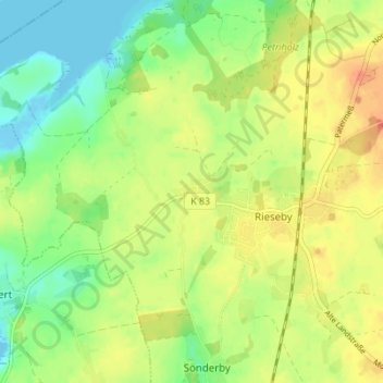 Norby topographic map, elevation, terrain