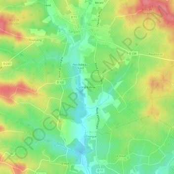 Grand Babeau topographic map, elevation, terrain