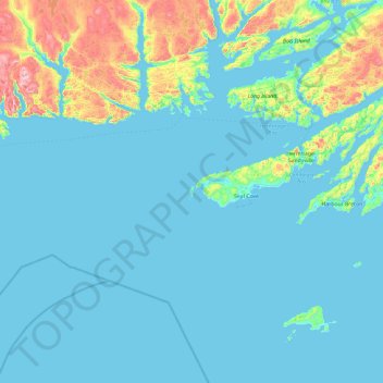 Pass Island topographic map, elevation, terrain