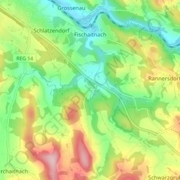 Eging topographic map, elevation, terrain