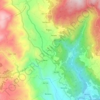 Cumieira topographic map, elevation, terrain