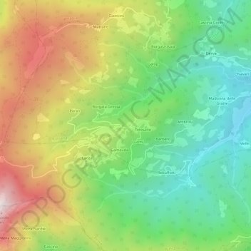 Lemma topographic map, elevation, terrain