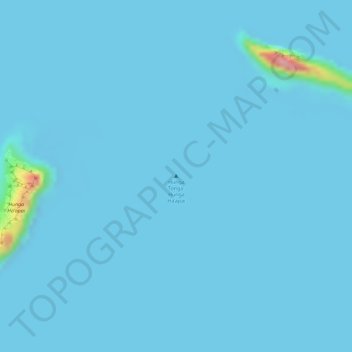 Hunga Tonga topographic map, elevation, terrain