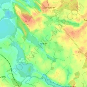 Wielen topographic map, elevation, terrain