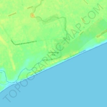 Centinela del Mar topographic map, elevation, terrain