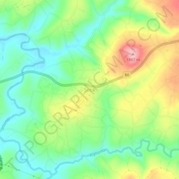 Sotik topographic map, elevation, terrain