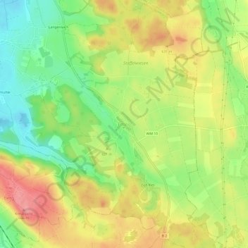 Etting topographic map, elevation, terrain
