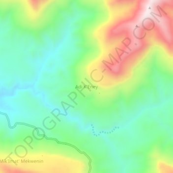 Adi K'Eney topographic map, elevation, terrain