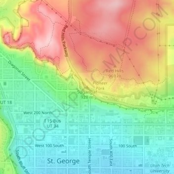 Sugarloaf topographic map elevation - Thumbnail 