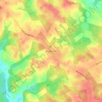 Nicholasville topographic map, elevation, terrain