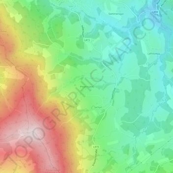 Pittermann topographic map, elevation, terrain