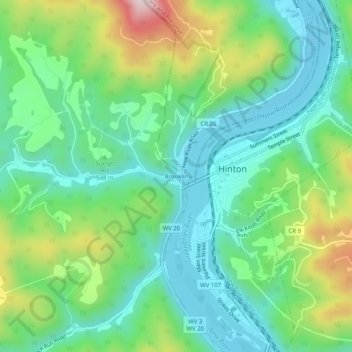 Brooklin topographic map, elevation, terrain