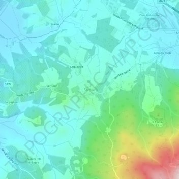 Strove topographic map, elevation, terrain