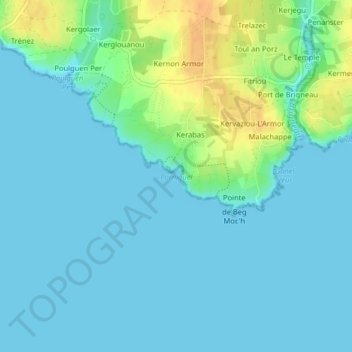 Porniguel topographic map, elevation, terrain