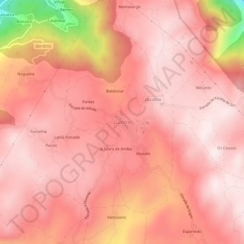 Luíntra topographic map, elevation, terrain