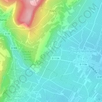Le Cailleret topographic map, elevation, terrain