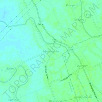 Mapolopolo topographic map, elevation, terrain