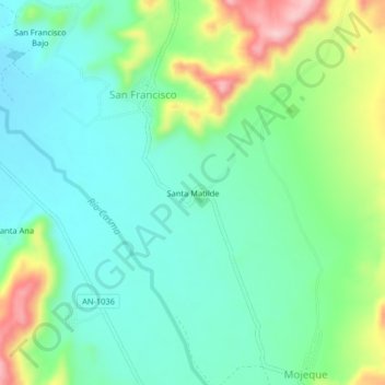 Santa Matilde topographic map, elevation, terrain