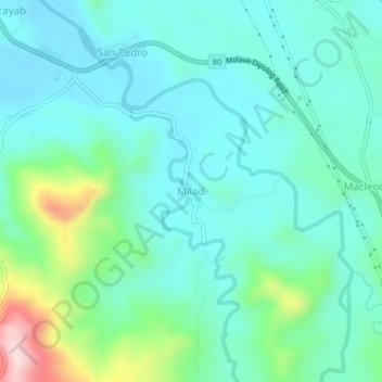 Milad topographic map, elevation, terrain