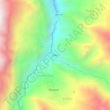 Callo topographic map, elevation, terrain