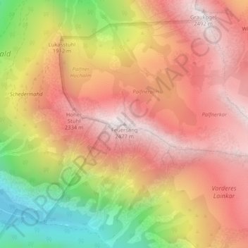 Feuersang topographic map, elevation, terrain