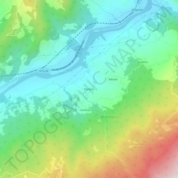 Pontolo topographic map, elevation, terrain