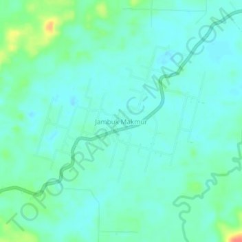 Jambuk Makmur topographic map, elevation, terrain