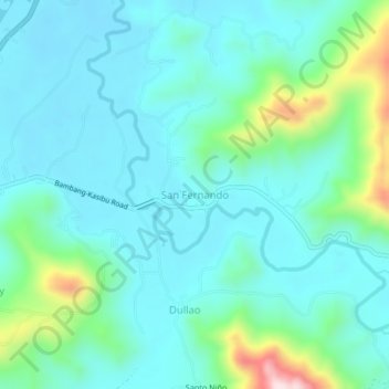 San Fernando topographic map, elevation, terrain