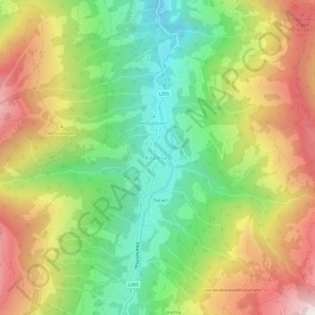 Kelchsau topographic map, elevation, terrain