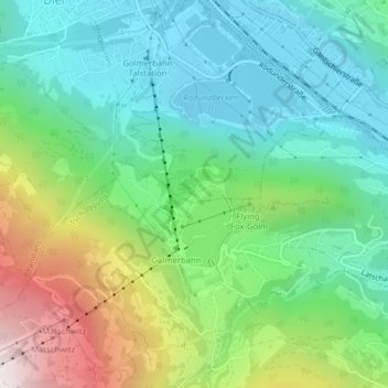 Geles topographic map, elevation, terrain