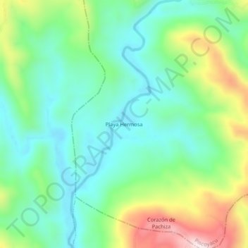 Playa Hermosa topographic map, elevation, terrain
