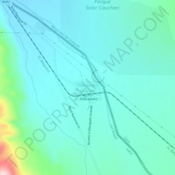 Olacapato Grande topographic map, elevation, terrain