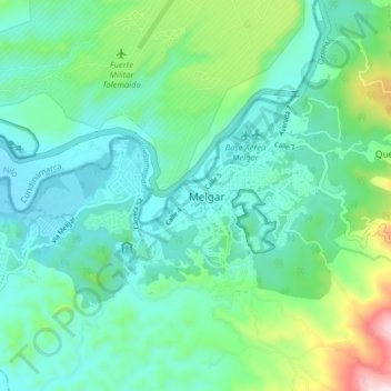 Melgar topographic map, elevation, terrain