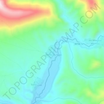 Aït Ali Wikkou topographic map, elevation, terrain