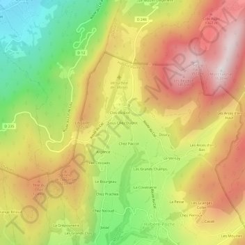 Sous Chez Ducrot topographic map, elevation, terrain